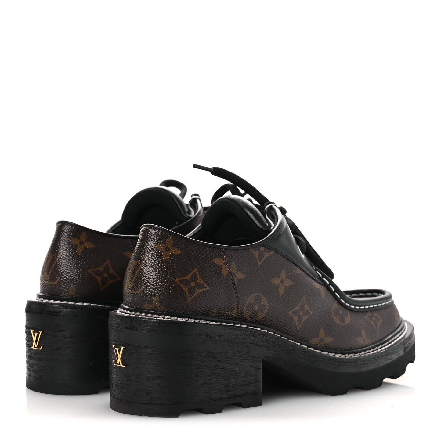 Monogram Calfskin Beaubourg Platform Derby Shoes Brown