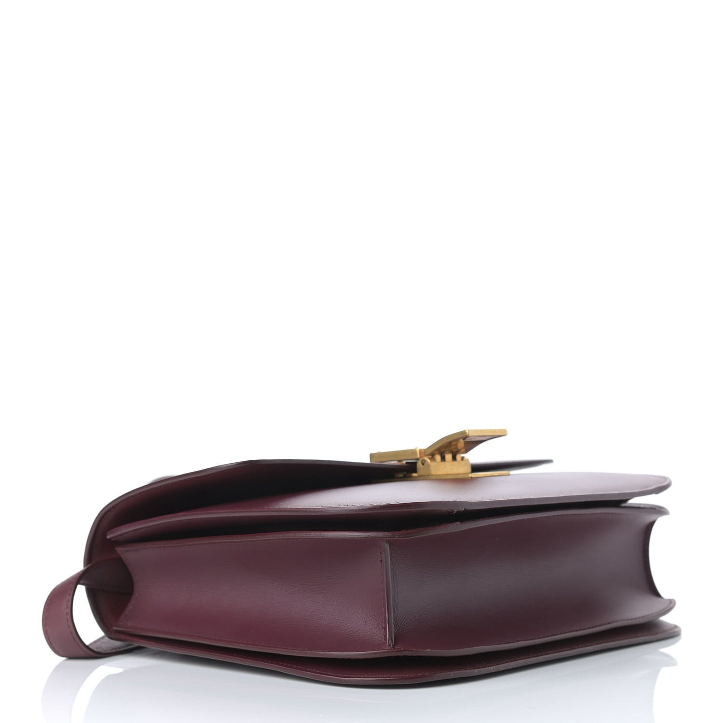 Box Calfskin Medium Classic Box Flap Bag Burgundy