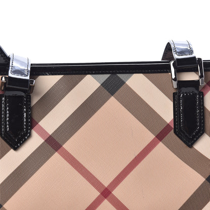 Burberry Patent Trim Nova Check Shopper Tote Black 10 of 11