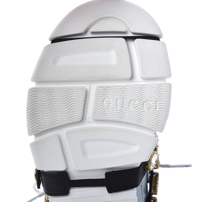 Gucci X SEGA Metallic Calfskin Removable Crystals Womens Flashtrek Sneakers 37.5 Lago Loess Silver 7 of 8