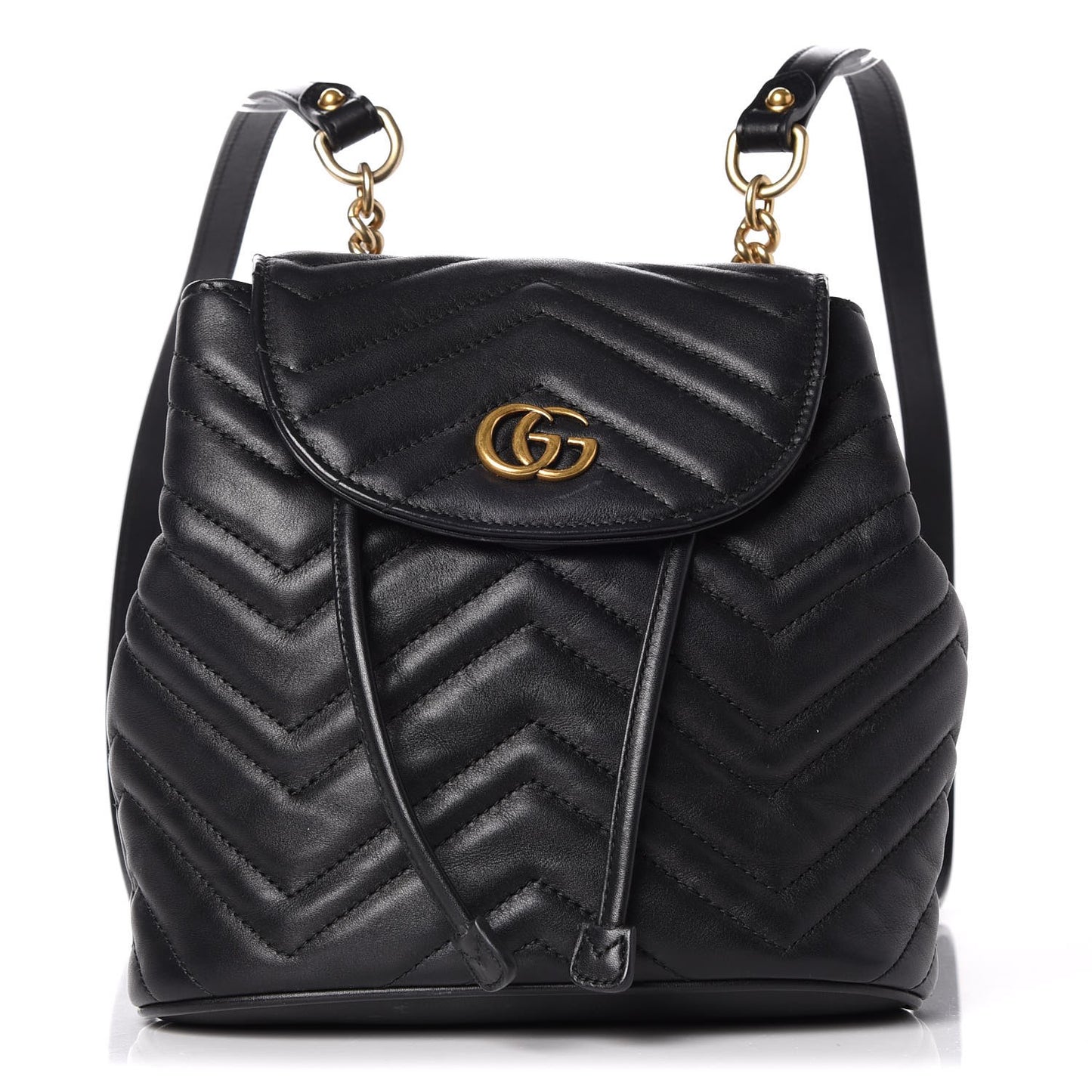 Calfskin Matelasse GG Marmont Flap Backpack Black