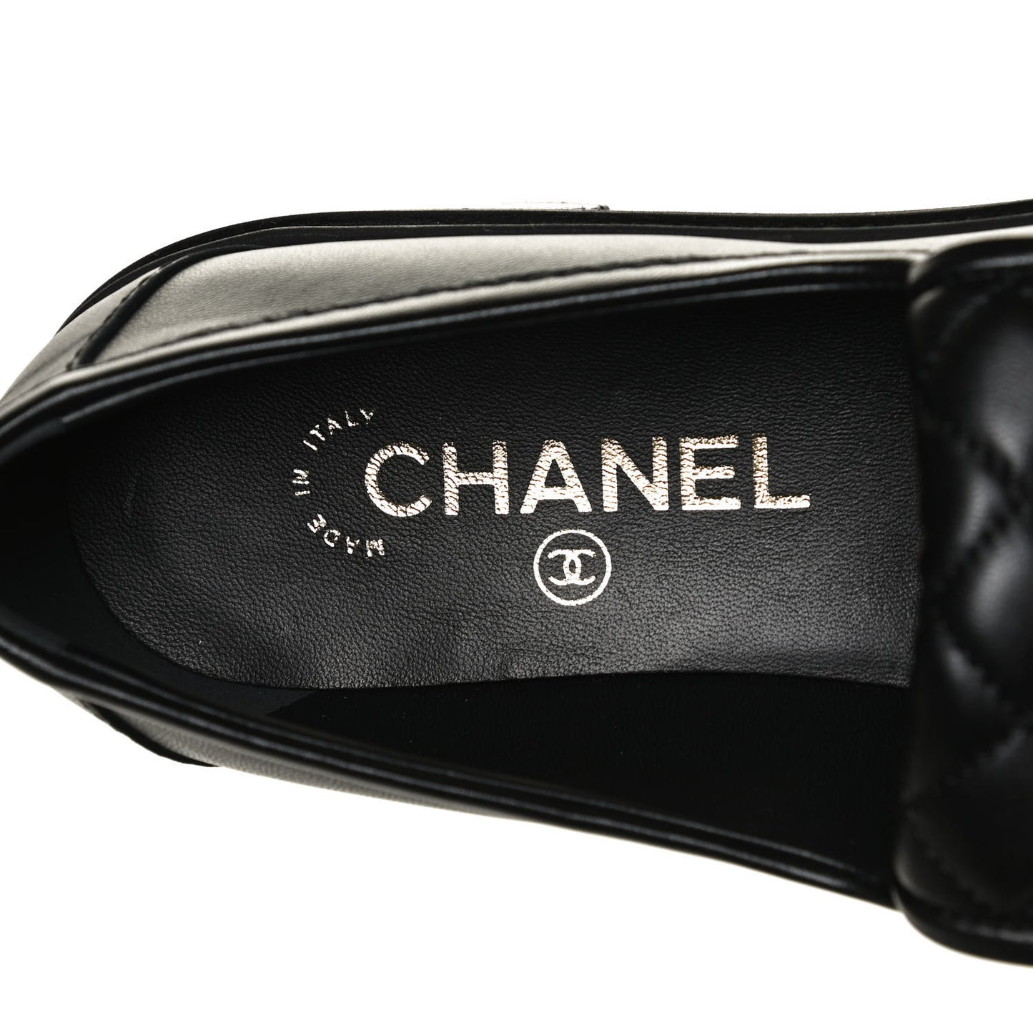 Lambskin Quilted CC Turnlock Loafers 38 Black