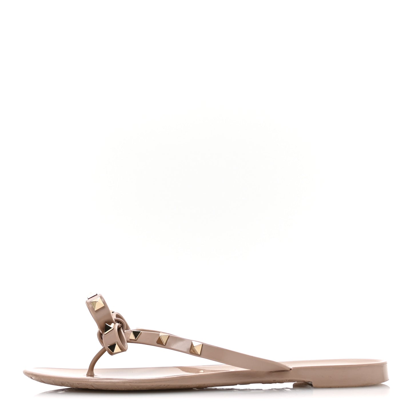 PVC Jelly Rockstud Bow Thong Sandals 41 Poudre