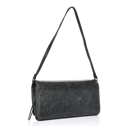 Balenciaga Agneau Classic Hardware Continental Wallet on Strap Anthracite 2 of 15