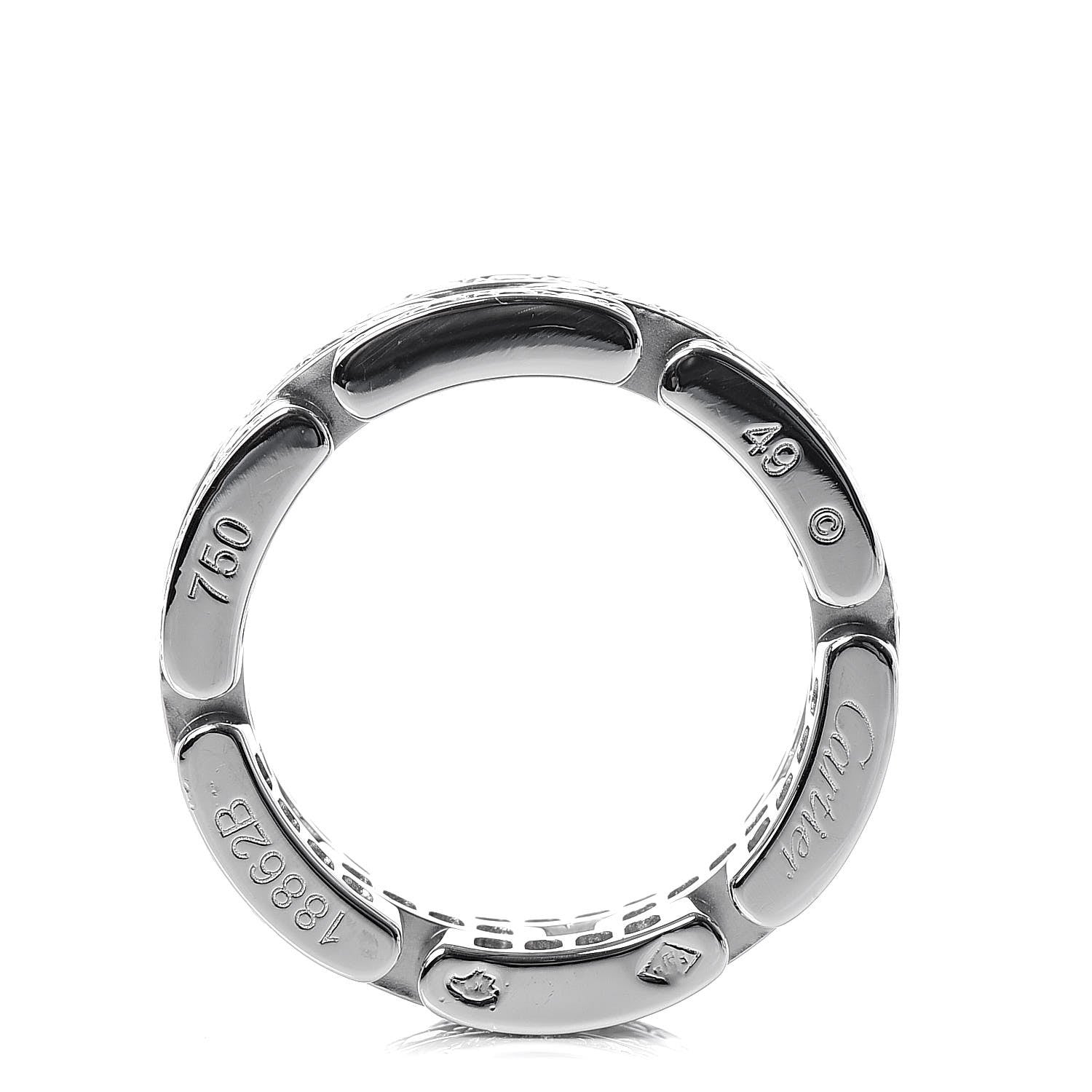Cartier 18K White Gold Diamond Maillon Panthere 3 Rows Paved Ring 49 4.75 4 of 5