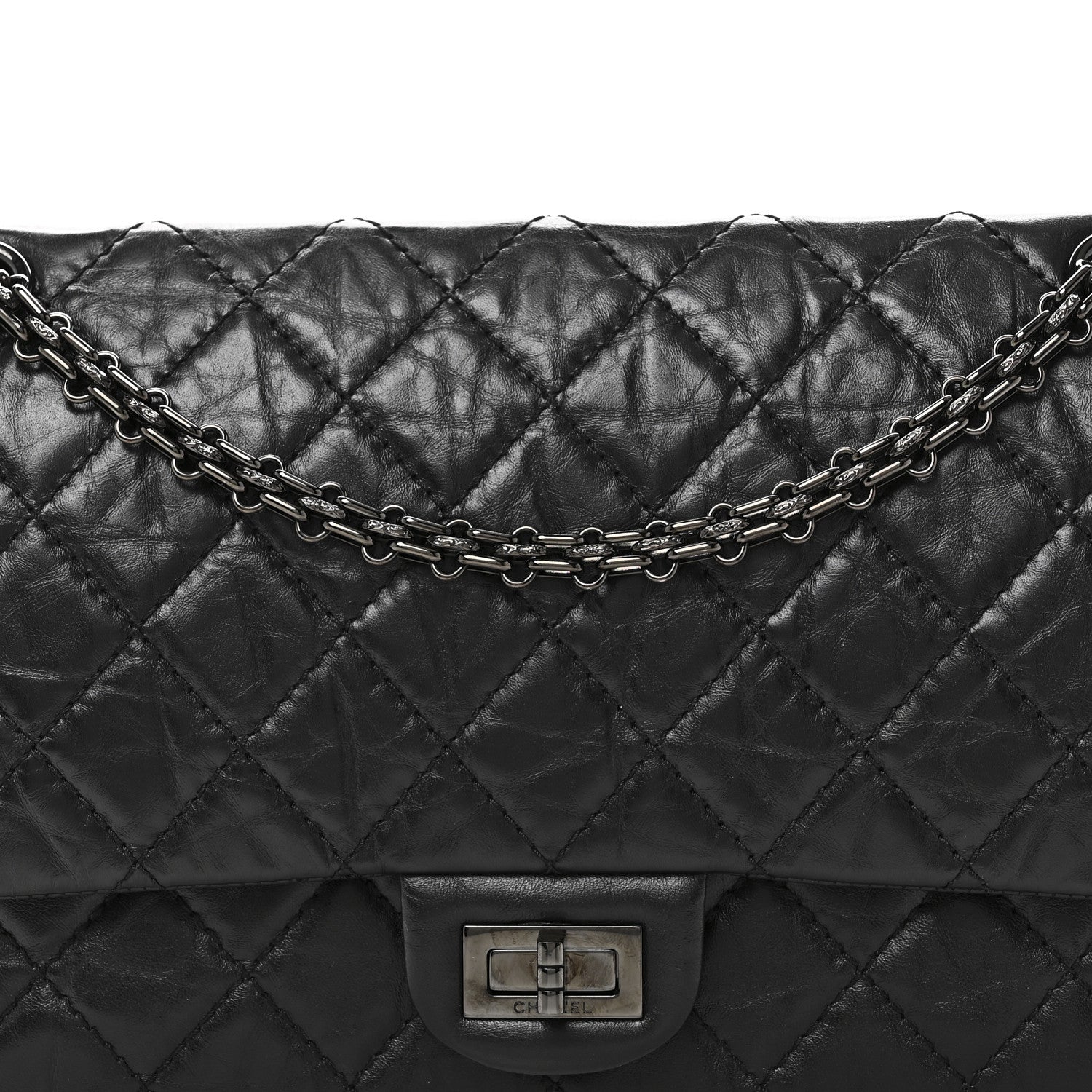 Chanel Aged Calfskin Quilted 2.55 Reissue 226 Flap So Black 8 of 10
