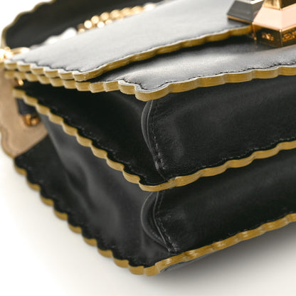 Fendi Vitello Liberty Scalloped Studded Small Kan I Shoulder Bag Black 9 of 10