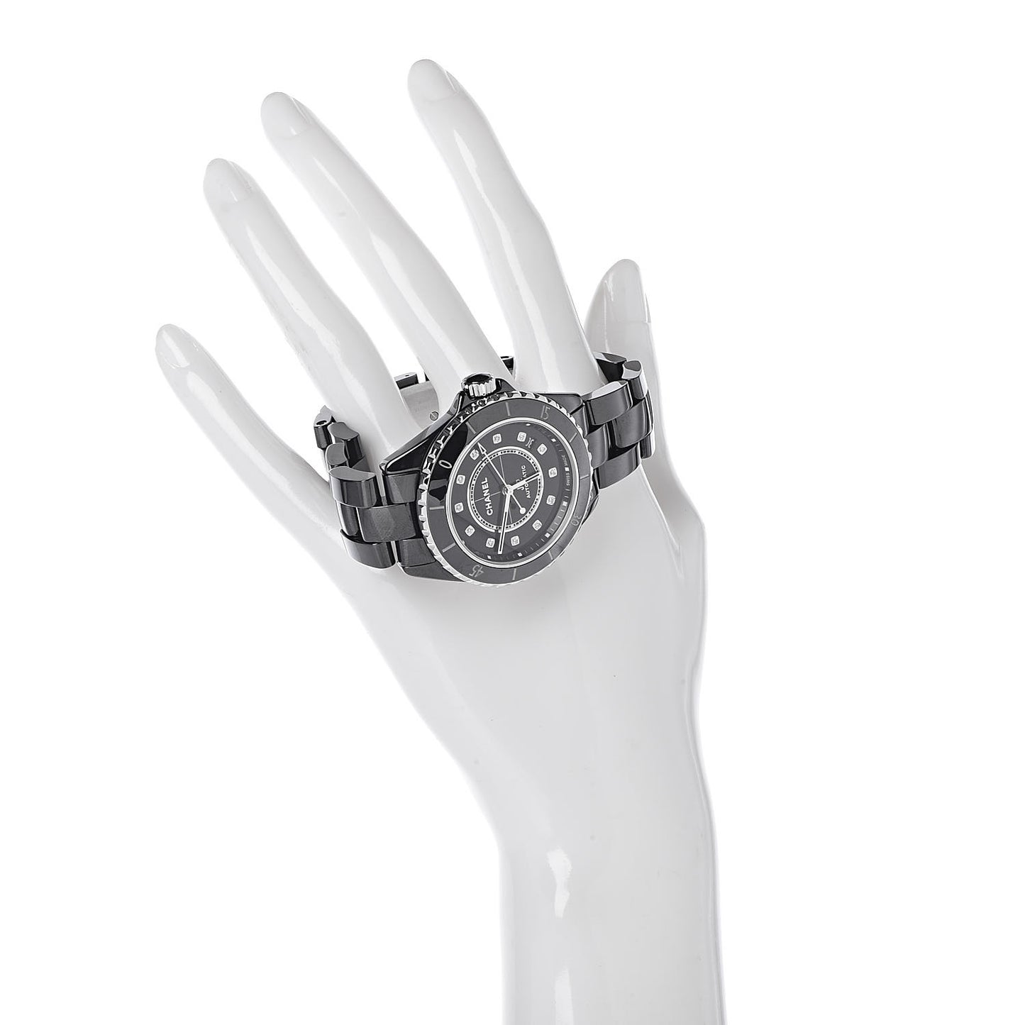 Stainless Steel Ceramic Diamond 38mm J12 Automatic Watch Black