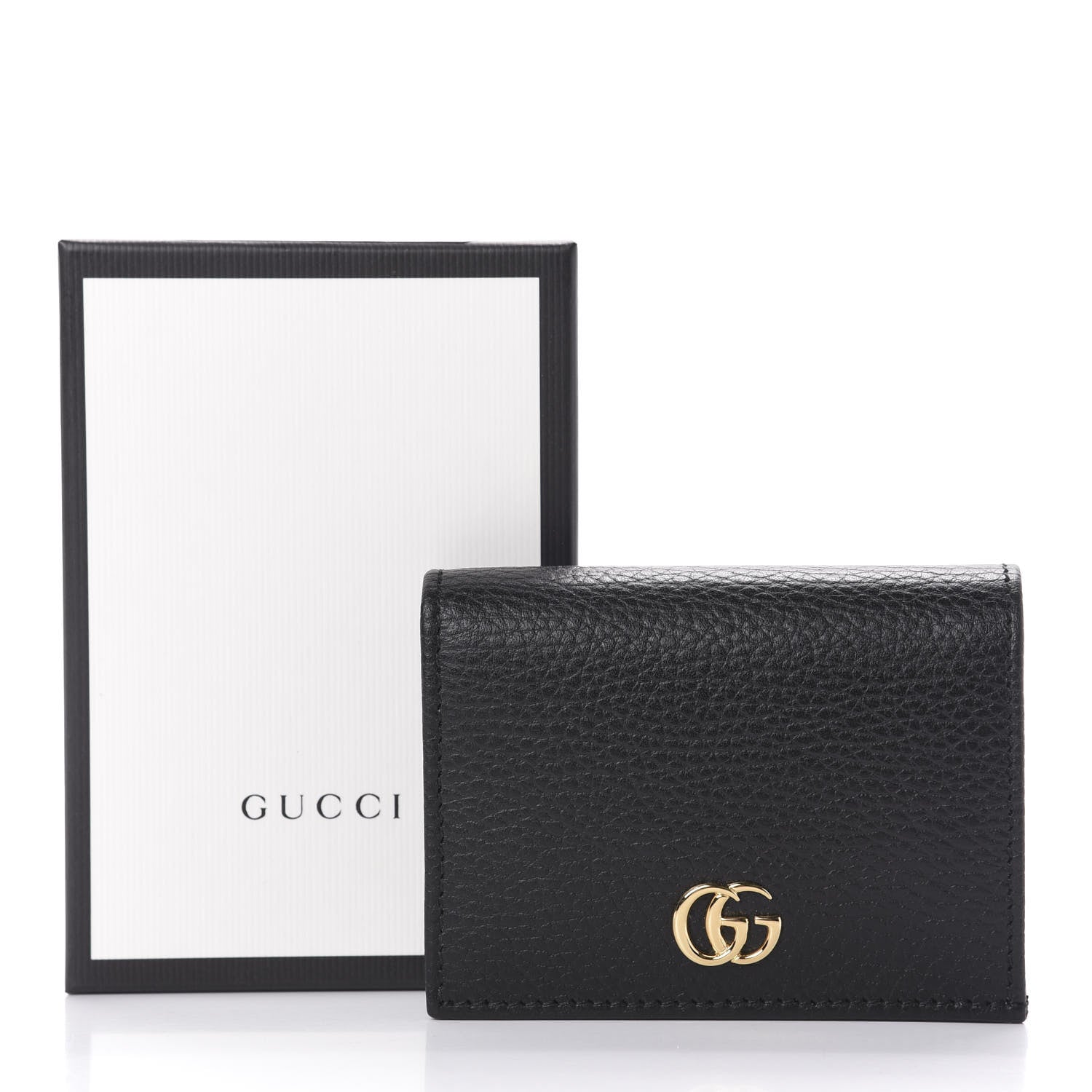 Gucci Pebbled Calfskin GG Marmont Card Case Black 10 of 10