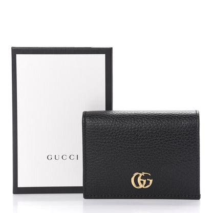 Gucci Pebbled Calfskin GG Marmont Card Case Black 10 of 10