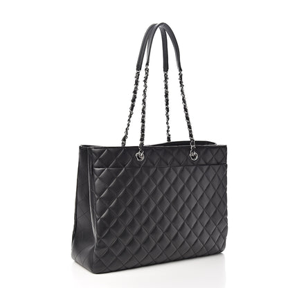 Chanel Calfskin Quilted Large Classic Shopping Tote Black 2 of 10