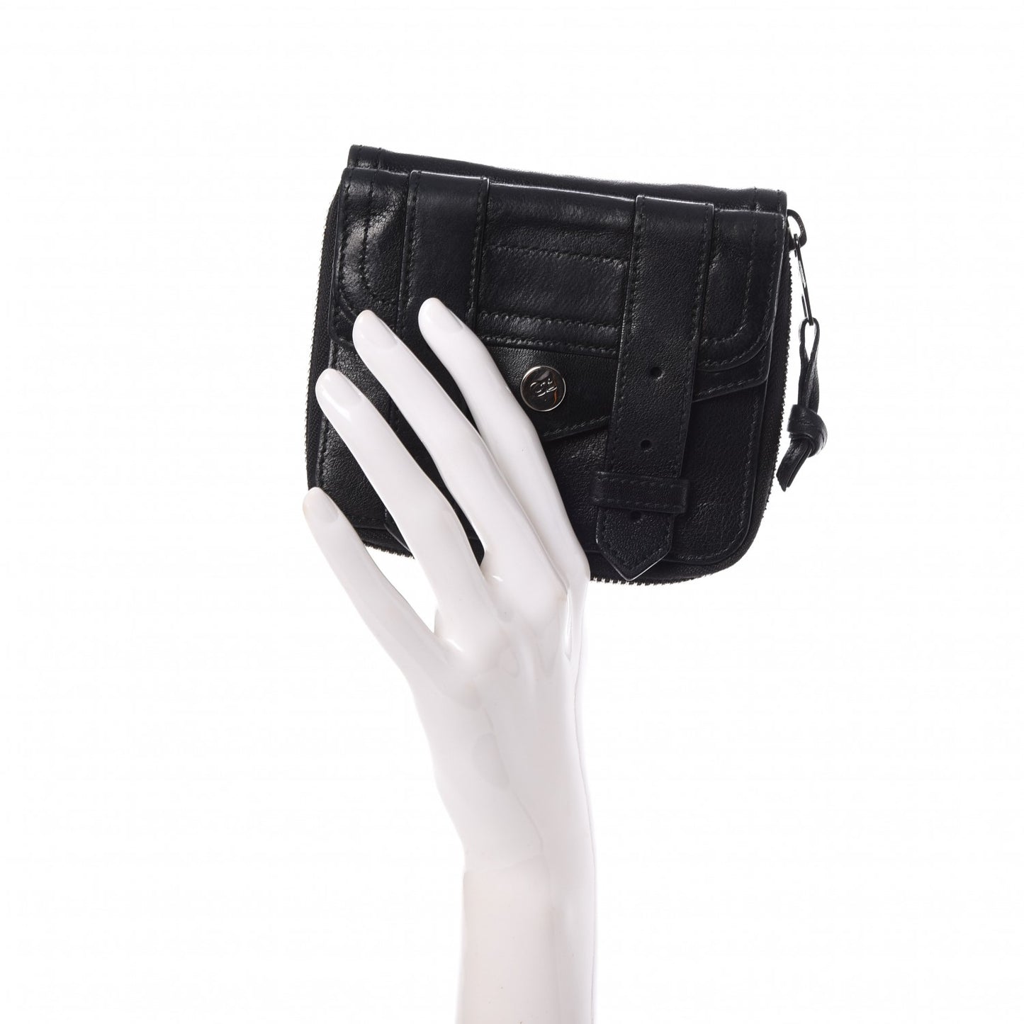 Lambskin Small PS1 Zip Wallet Black