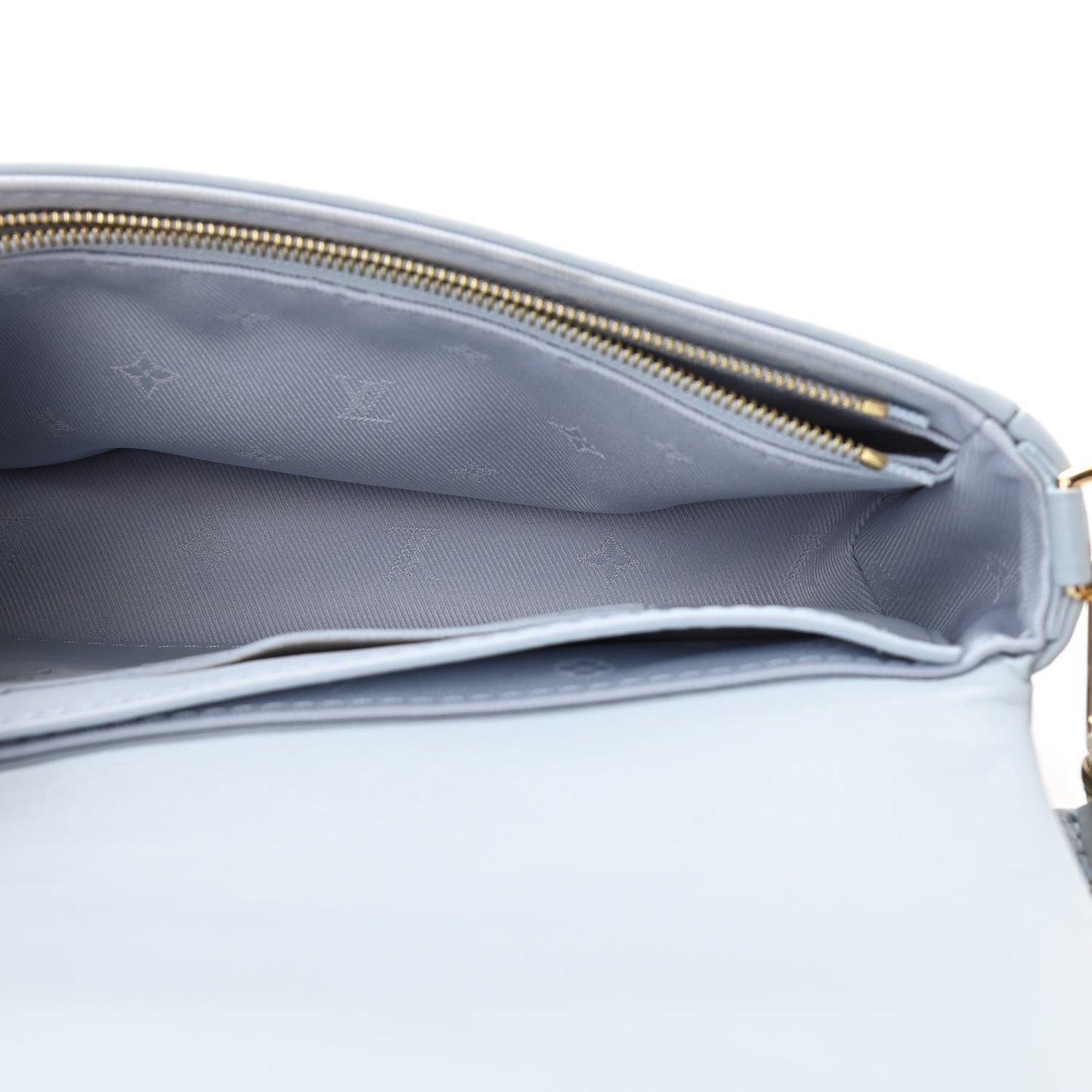 Calfskin Bubblegram Wallet On Strap Ice Blue