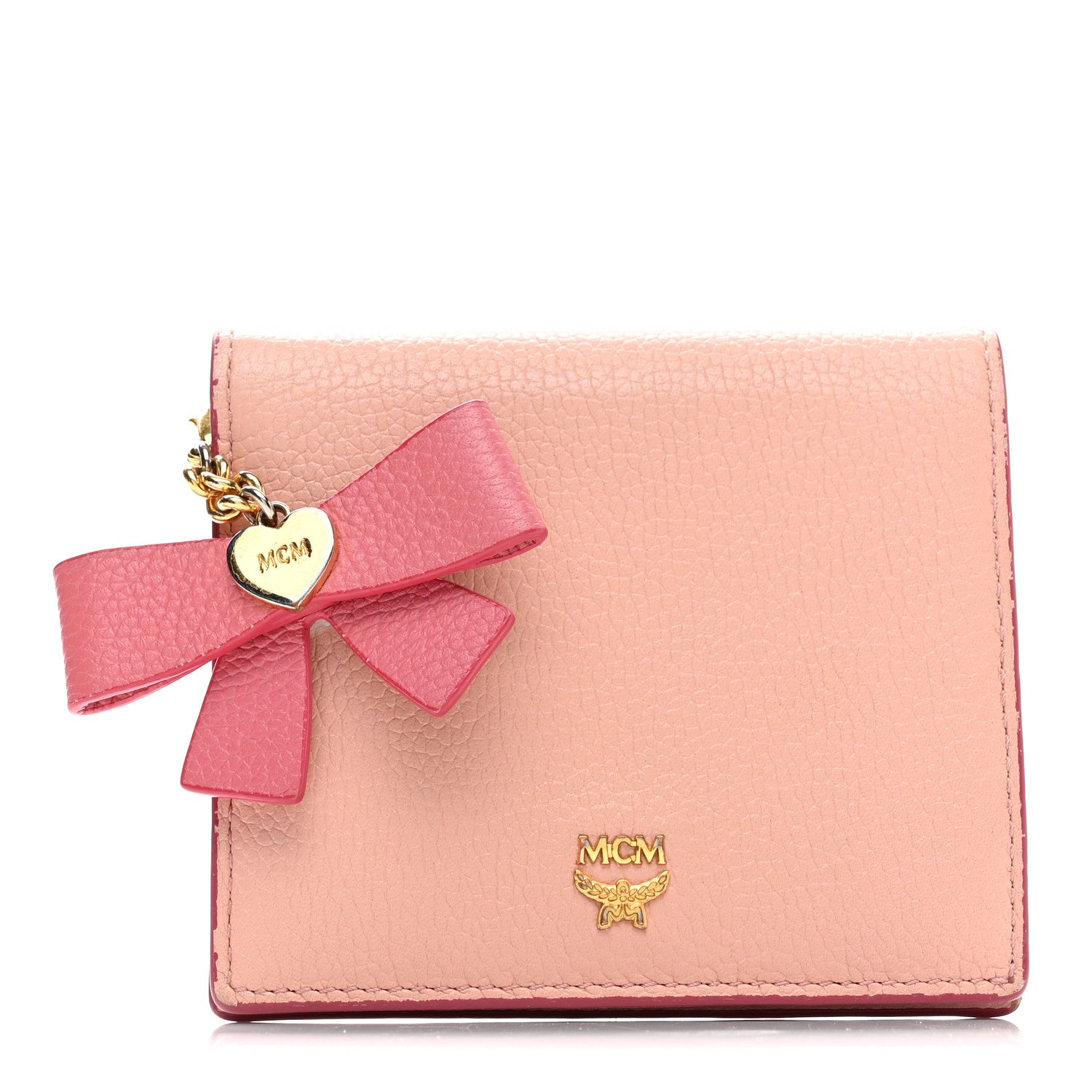 MCM Grained Calfskin Mina Mini Wallet Pink Blush 1 of 14