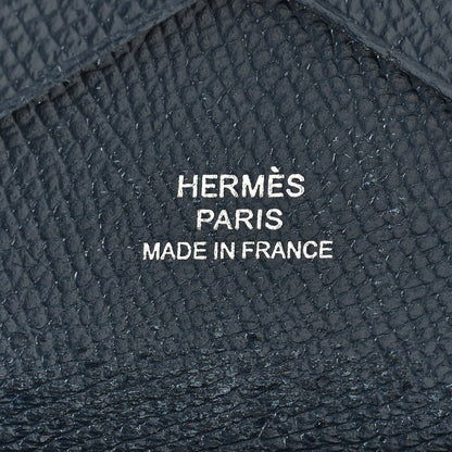 Hermes Epsom Duo Calvi Card Case Bleu Indigo 6 of 9
