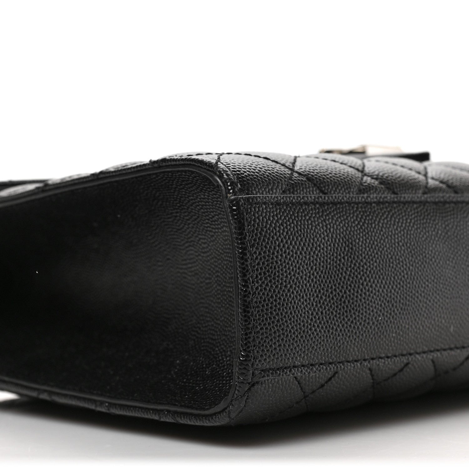 Saint Laurent Grain De Poudre Textured Mixed Matelasse Large Triquilt Monogram Satchel Black 7 of 8
