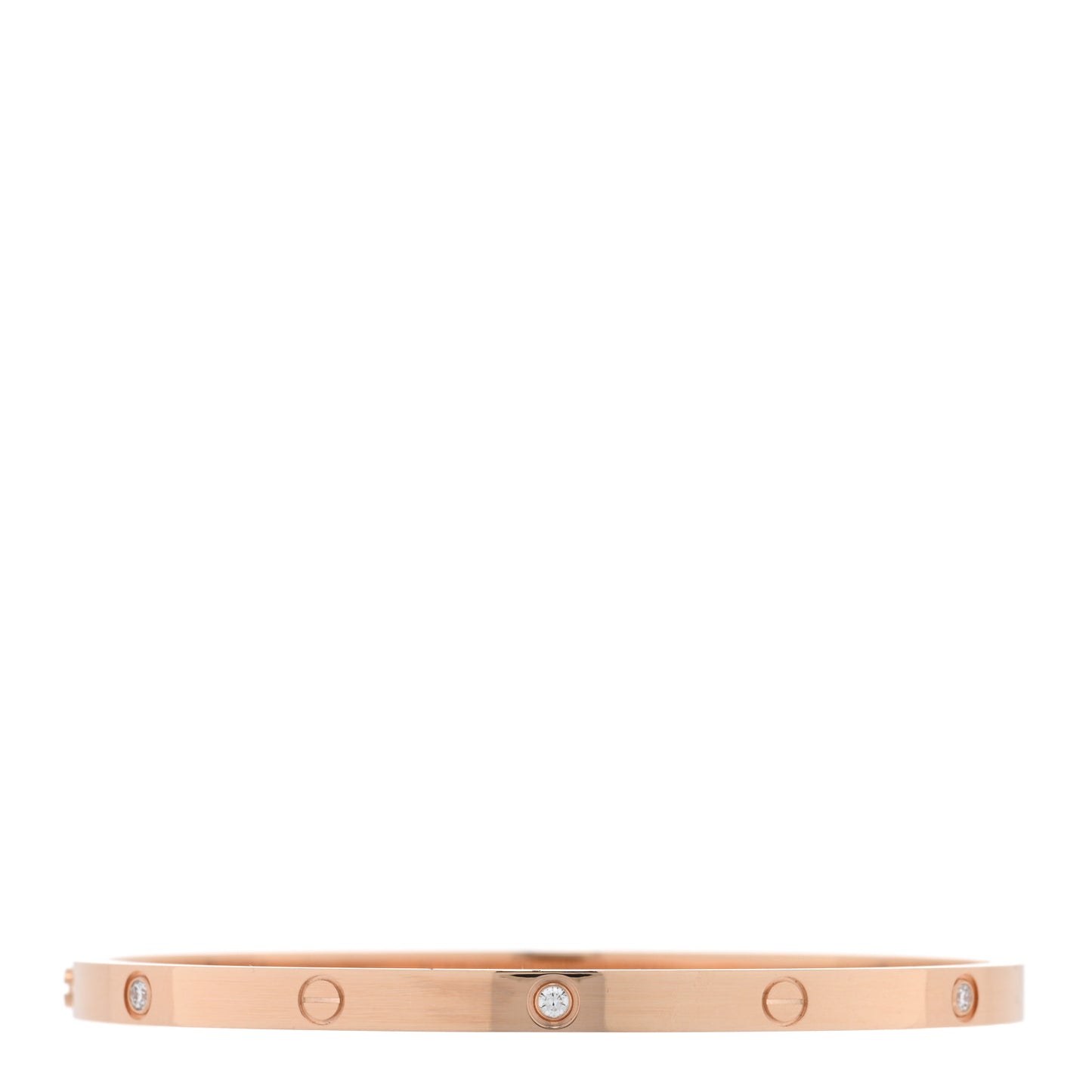 18K Pink Gold 6 Diamond Small LOVE Bracelet 16