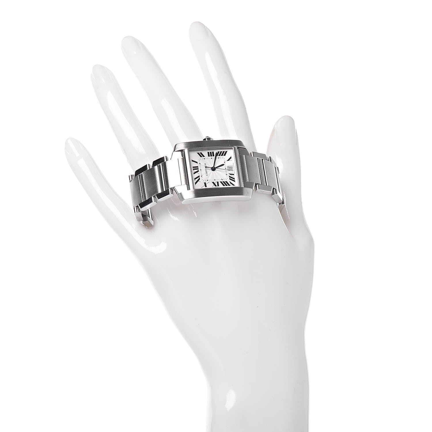 Cartier Stainless Steel 28mm Tank Francaise Automatic Watch 2 of 9