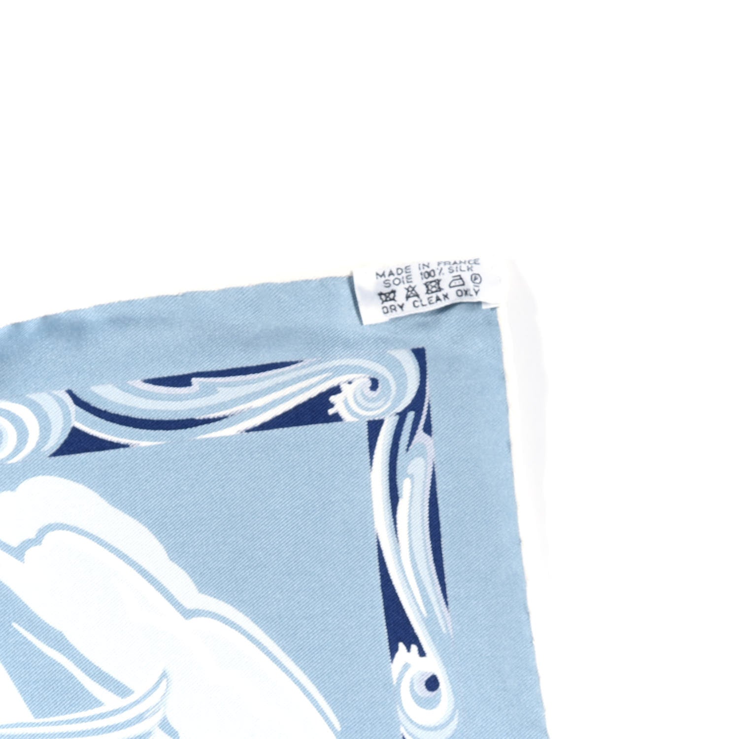 Hermes Silk De la Mer Au Ciel Scarf 90 Blue Jean Ceil Corail 4 of 4