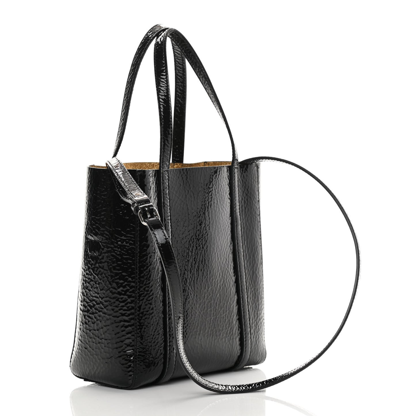 Textured Patent Calfskin XXS Everyday Tote Black