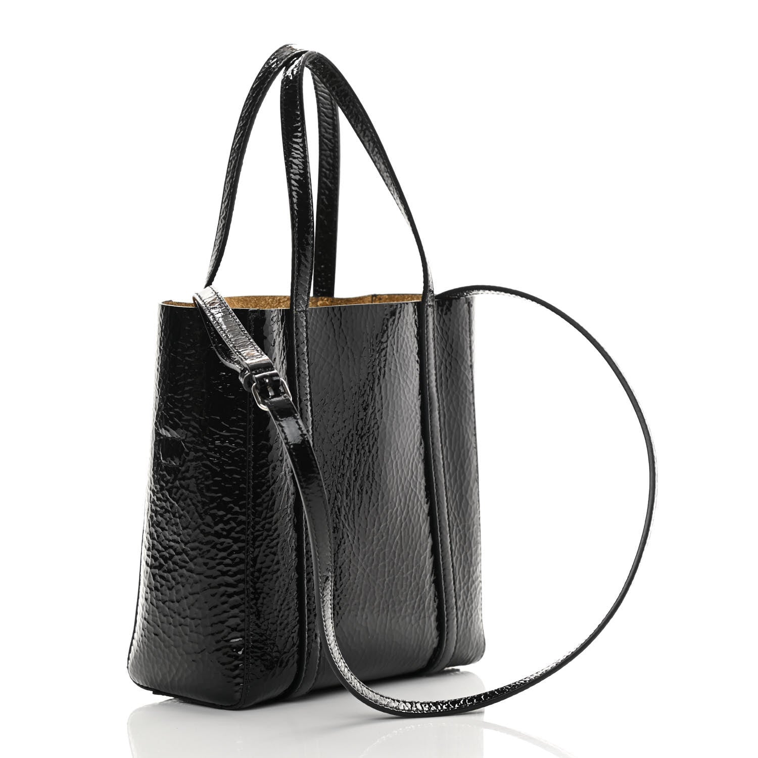 Balenciaga Textured Patent Calfskin XXS Everyday Tote Black 2 of 18