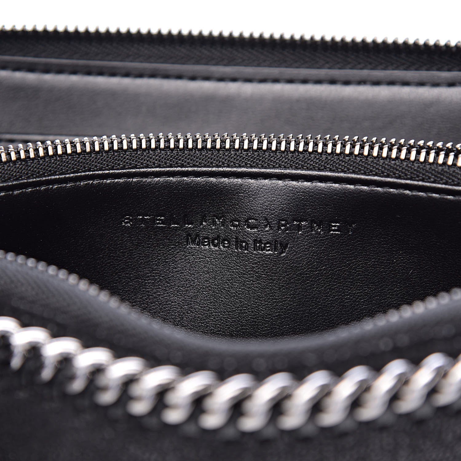 Stella McCartney Shaggy Deer Falabella Zip Around Wallet Black 6 of 7