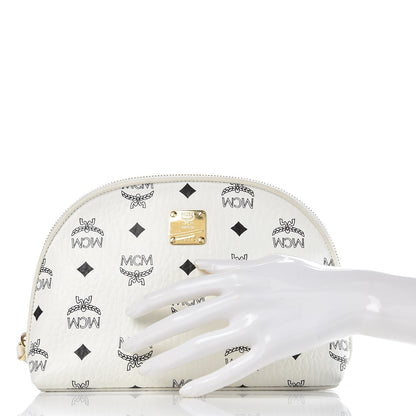 MCM Visetos Heritage Cosmetic Pouch White 2 of 8