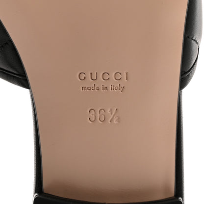 Gucci Nappa Matelasse GG Marmont Flat Slide Sandals 36.5 Black 7 of 9