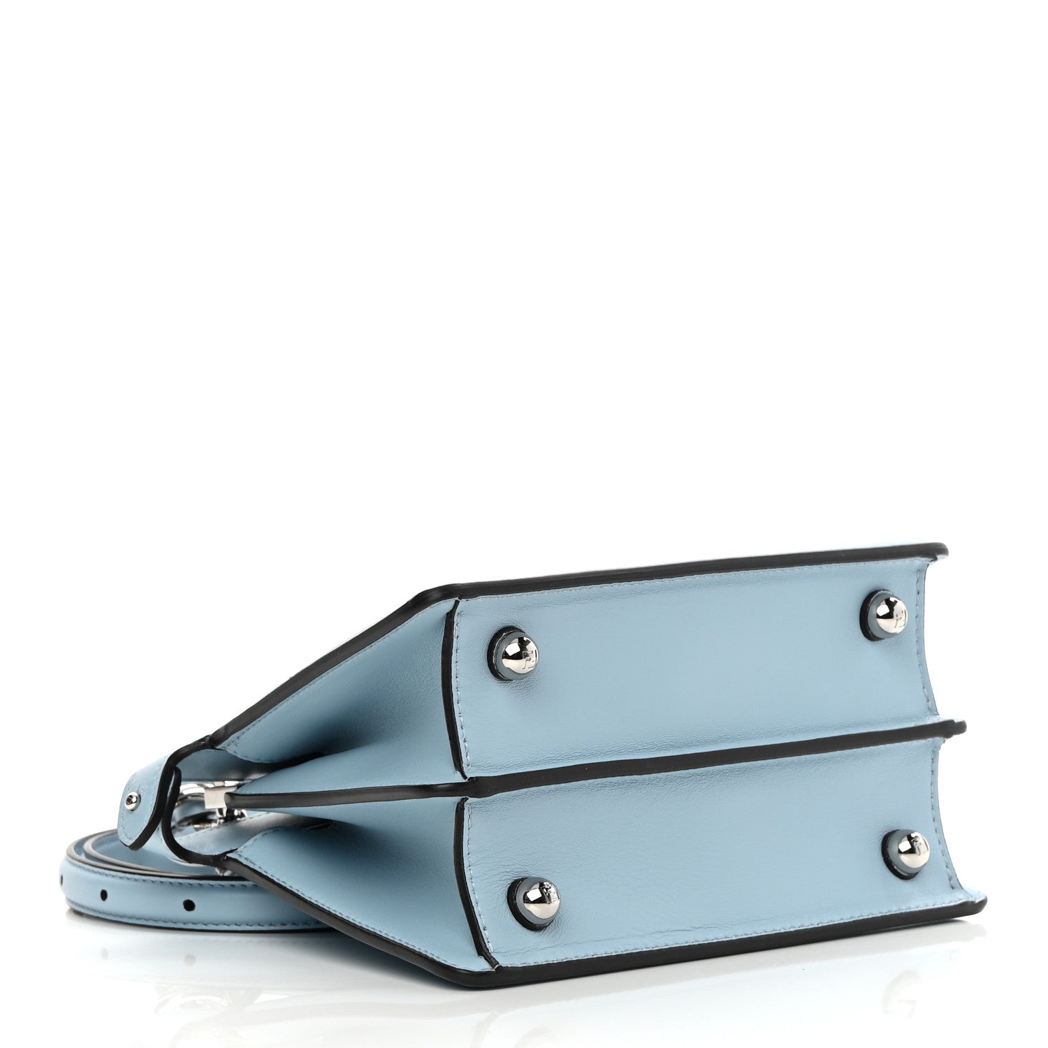 Fendi Shiny Nappa Petite Peekaboo I SEE U Satchel Azzurro Baby 6 of 12