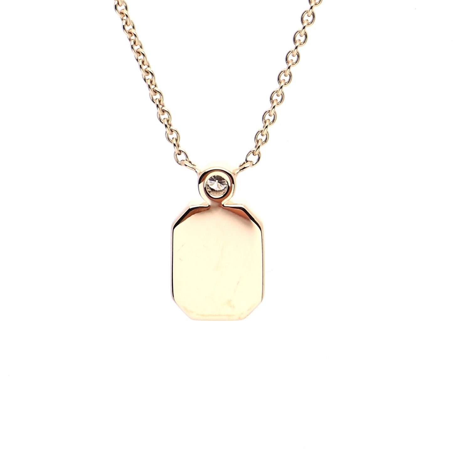 18K Yellow Gold Diamond HW Logo Pendant Necklace