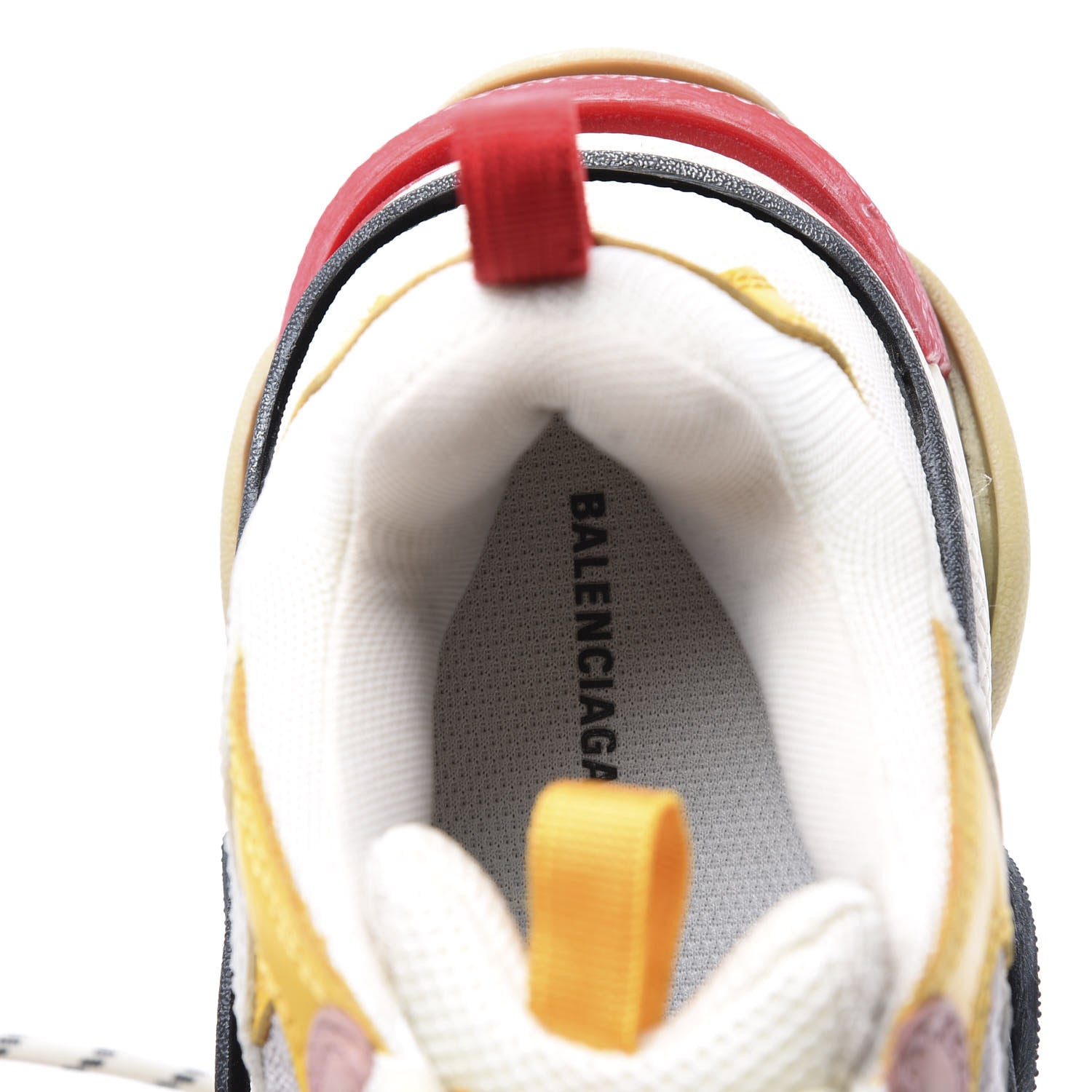 Balenciaga Mesh Nubuck Womens Triple S Sneakers 36 White Gris Jaune Rose 8 of 9