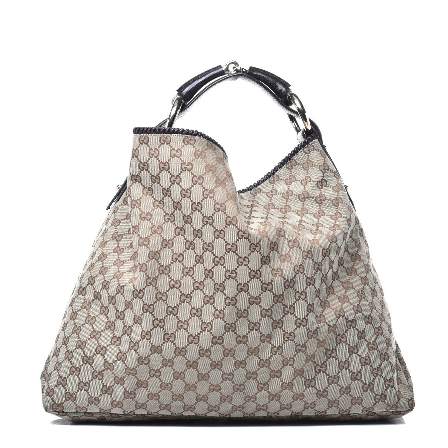 Gucci Monogram Large Horsebit Chain Hobo Dark Brown 1 of 9