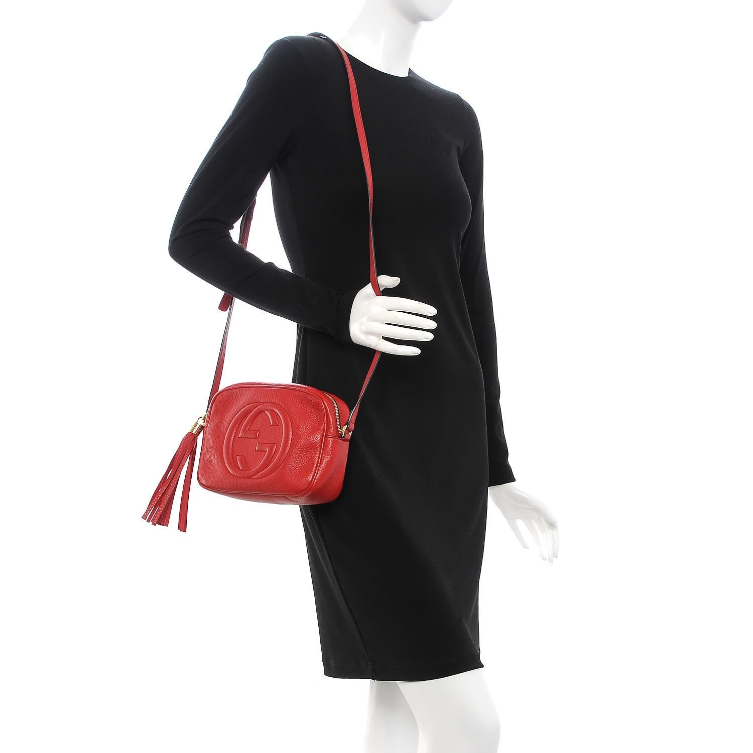 Gucci Pebbled Calfskin Small Soho Disco Bag Tabasco Red 2 of 12