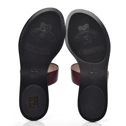Gucci Calfskin GG Marmont Thong Sandals 37.5 Vintage Bordeaux 5 of 8