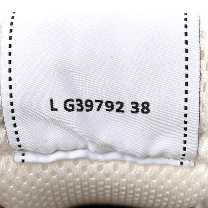 Chanel Fabric Laminated Calfskin Stretch CC Womens Sneakers 38 White Gold Silver 9 of 10