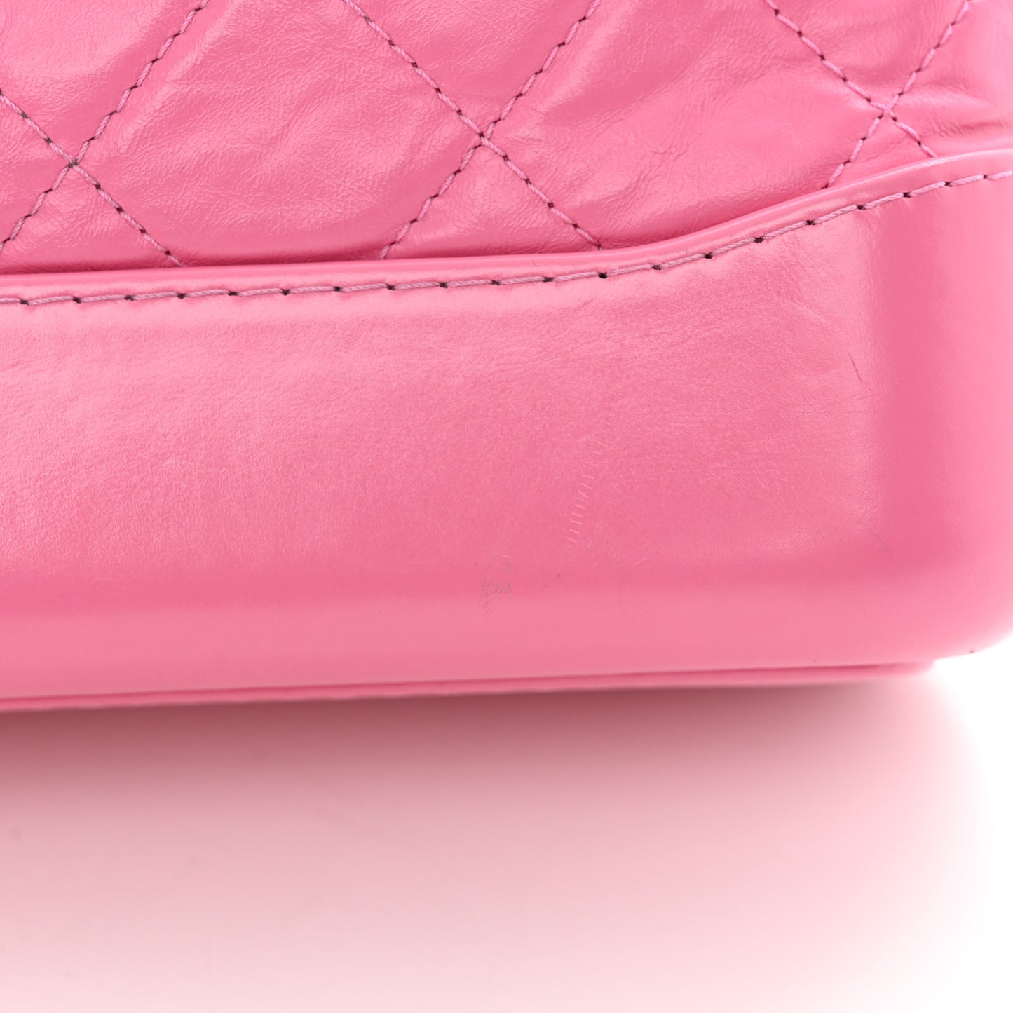 Aged Calfskin Quilted Small Gabrielle Hobo Rose