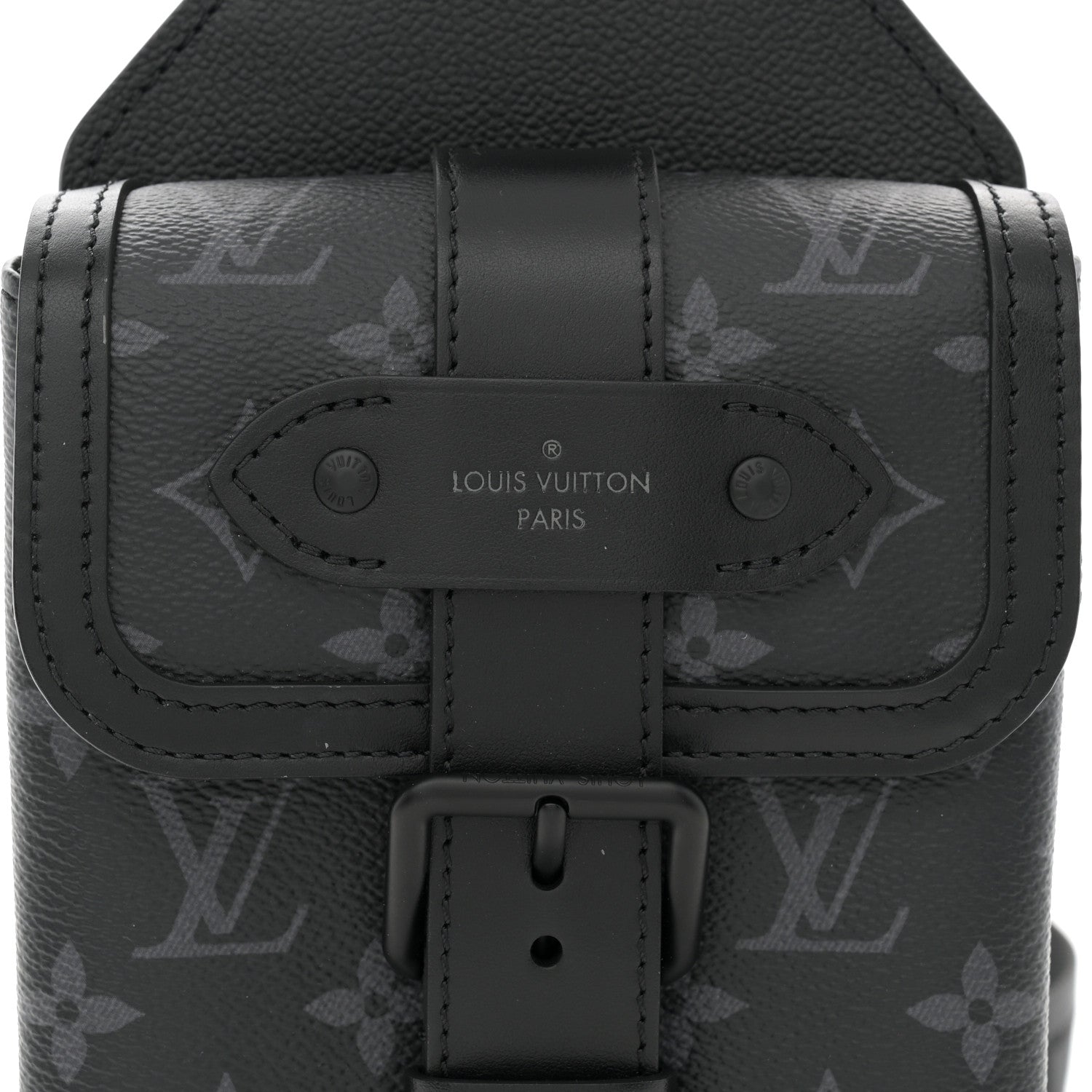 Louis Vuitton Monogram Eclipse Saumur Slingbag Black 7 of 11