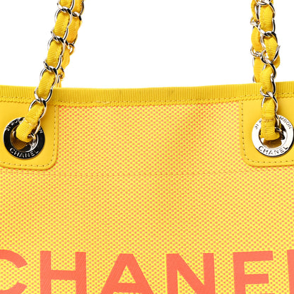 Chanel Mixed Fibers Small Deauville Tote Yellow Orange 8 of 11
