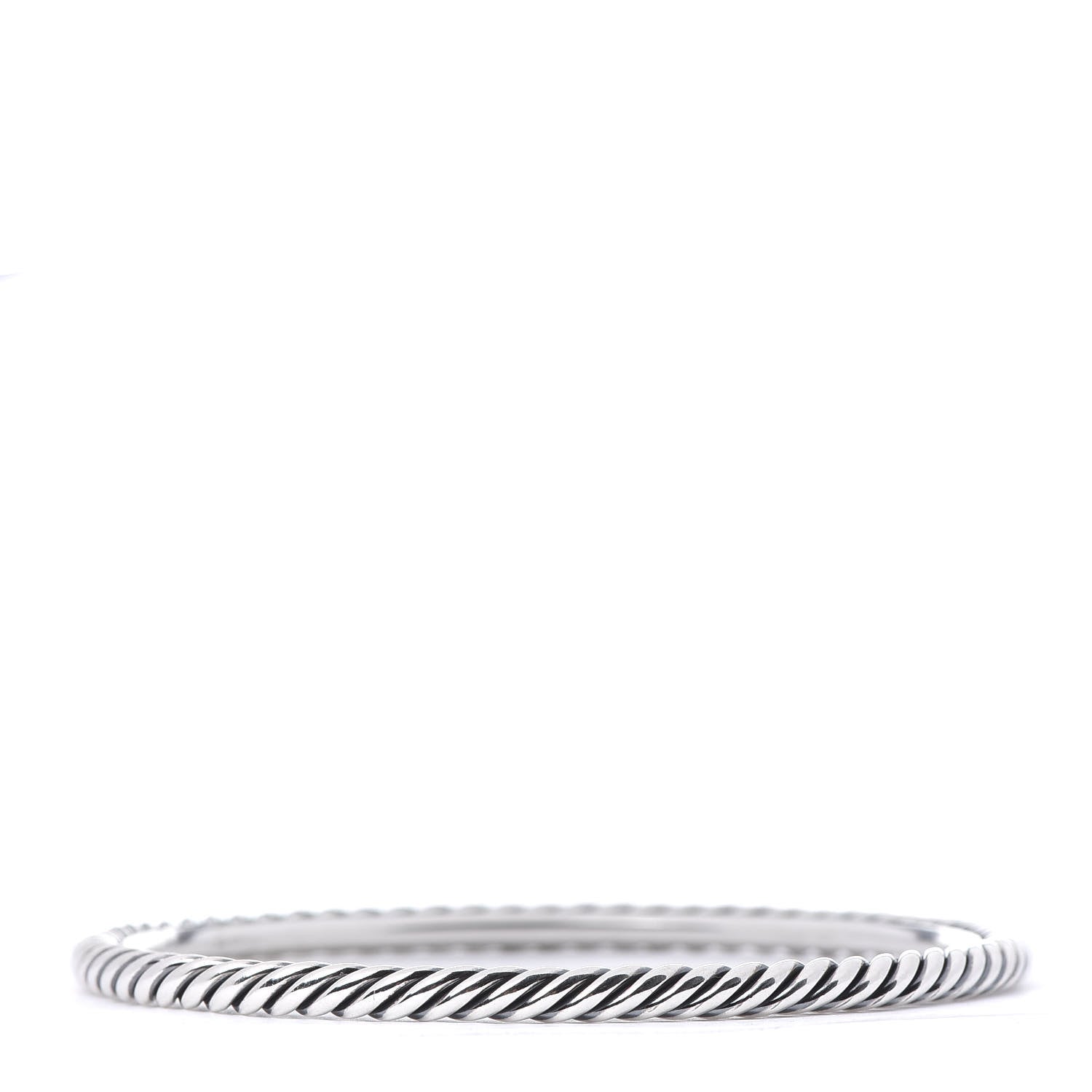 David Yurman Sterling Silver 4mm Cable Classics Bangle Bracelet 3 of 4