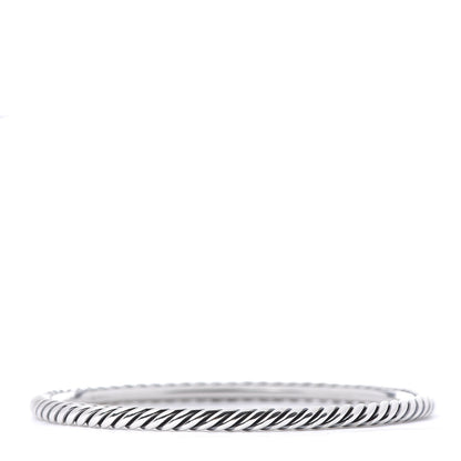 David Yurman Sterling Silver 4mm Cable Classics Bangle Bracelet 3 of 4