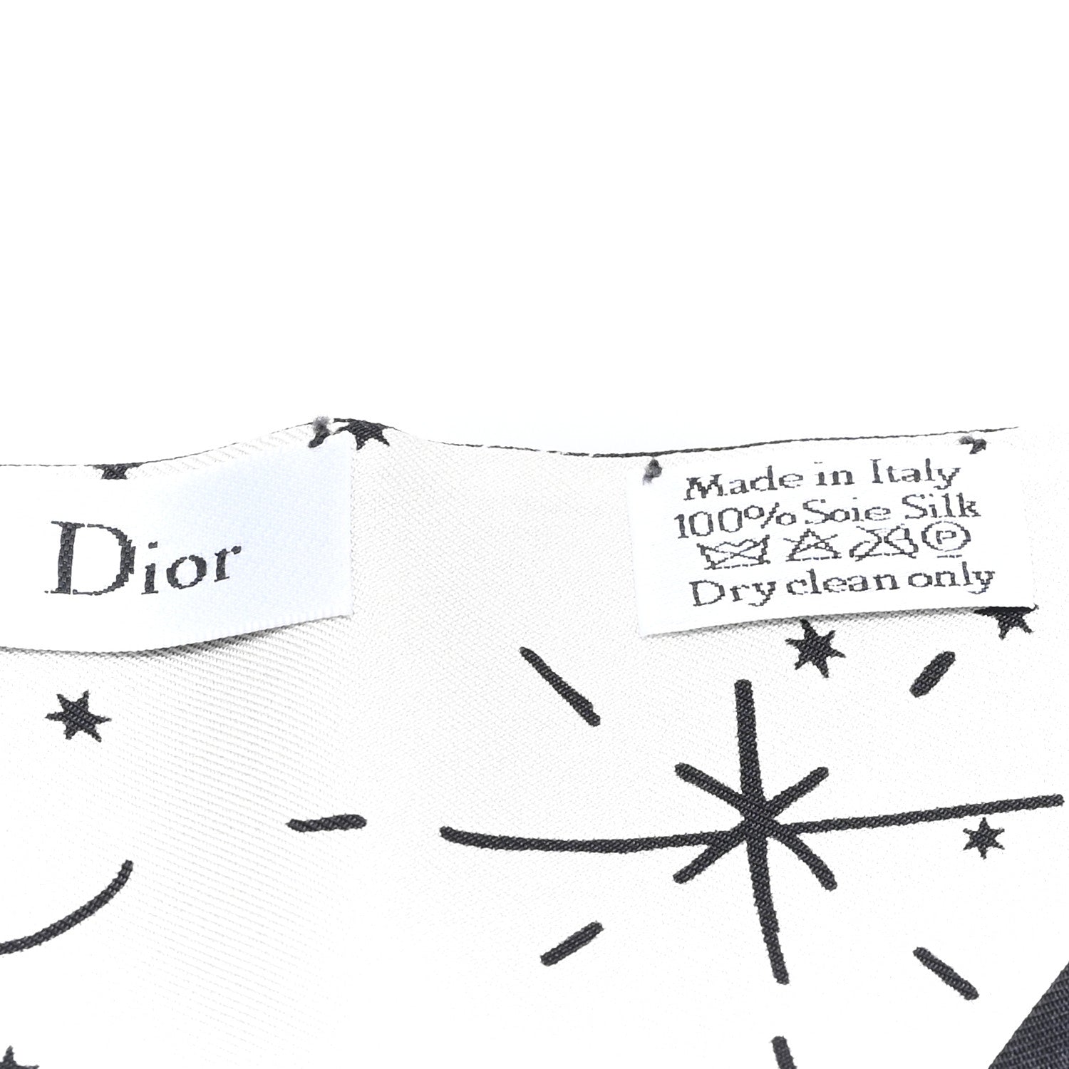 Christian Dior Silk Zodiac Gemini Mitzah Scarf Black 1846382