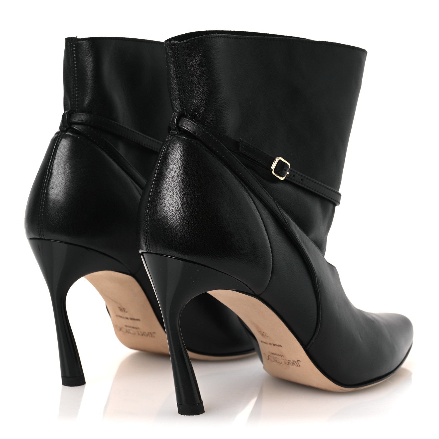 Jimmy Choo Nappa Calfskin Cacia 85 Ankle Boots 38 Black 5 of 13