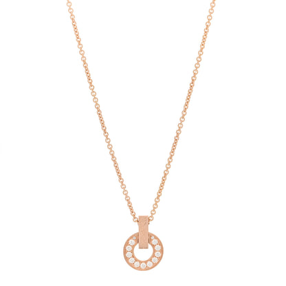 Bulgari 18K Rose Gold Diamond BVLGARI BVLGARI Open Work Pendant Necklace 1 of 4