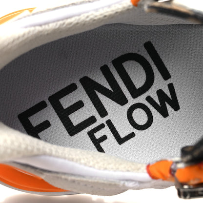 Fendi Nylon Suede Transparent Fendi Flow Low Top Sneakers 36 White Orange 9 of 12