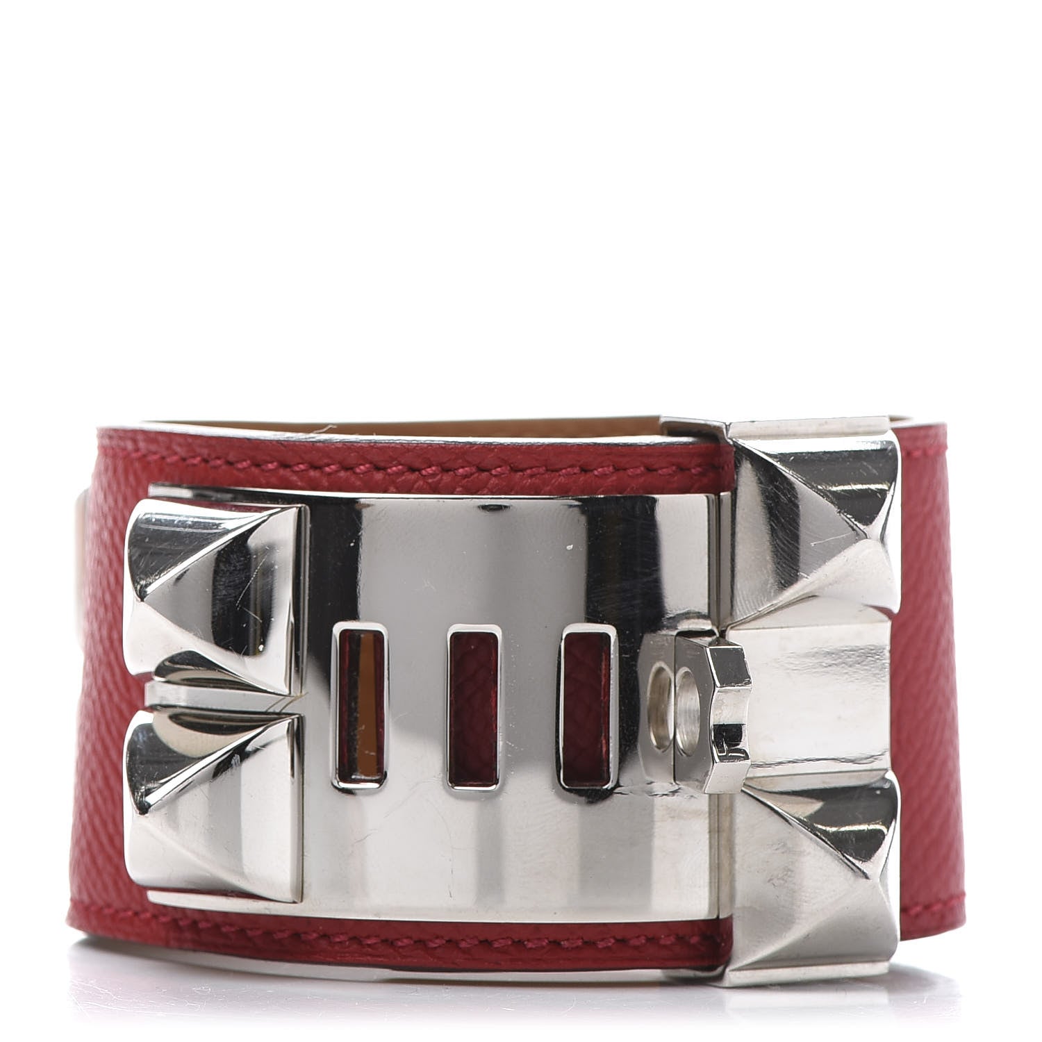 Hermes Epsom Collier De Chien CDC Bracelet S Rouge Casaque 5 of 9