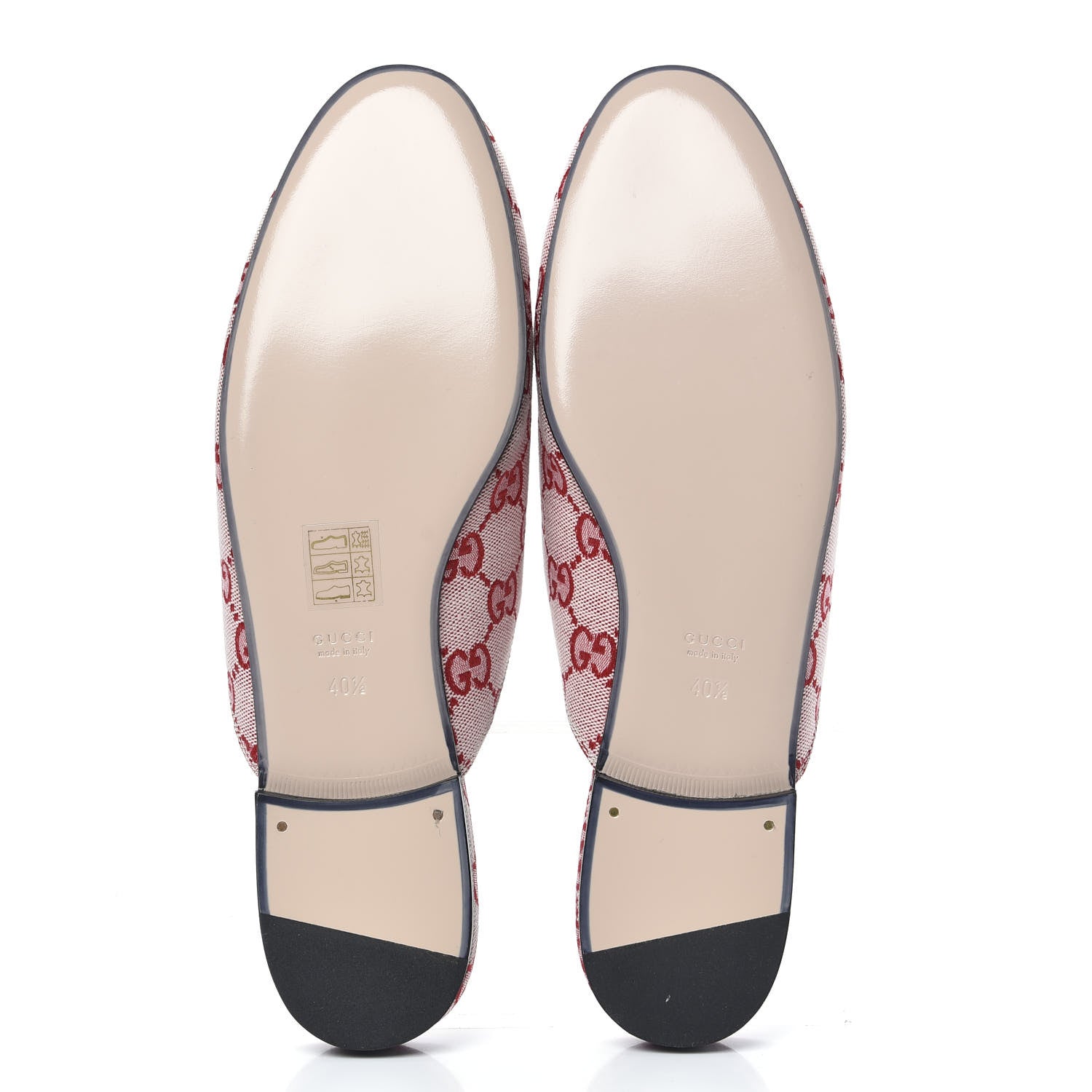 Gucci Canvas GG Monogram Horsebit Womens Princetown Slippers 40.5 Gardenia Hibiscus Red 5 of 8