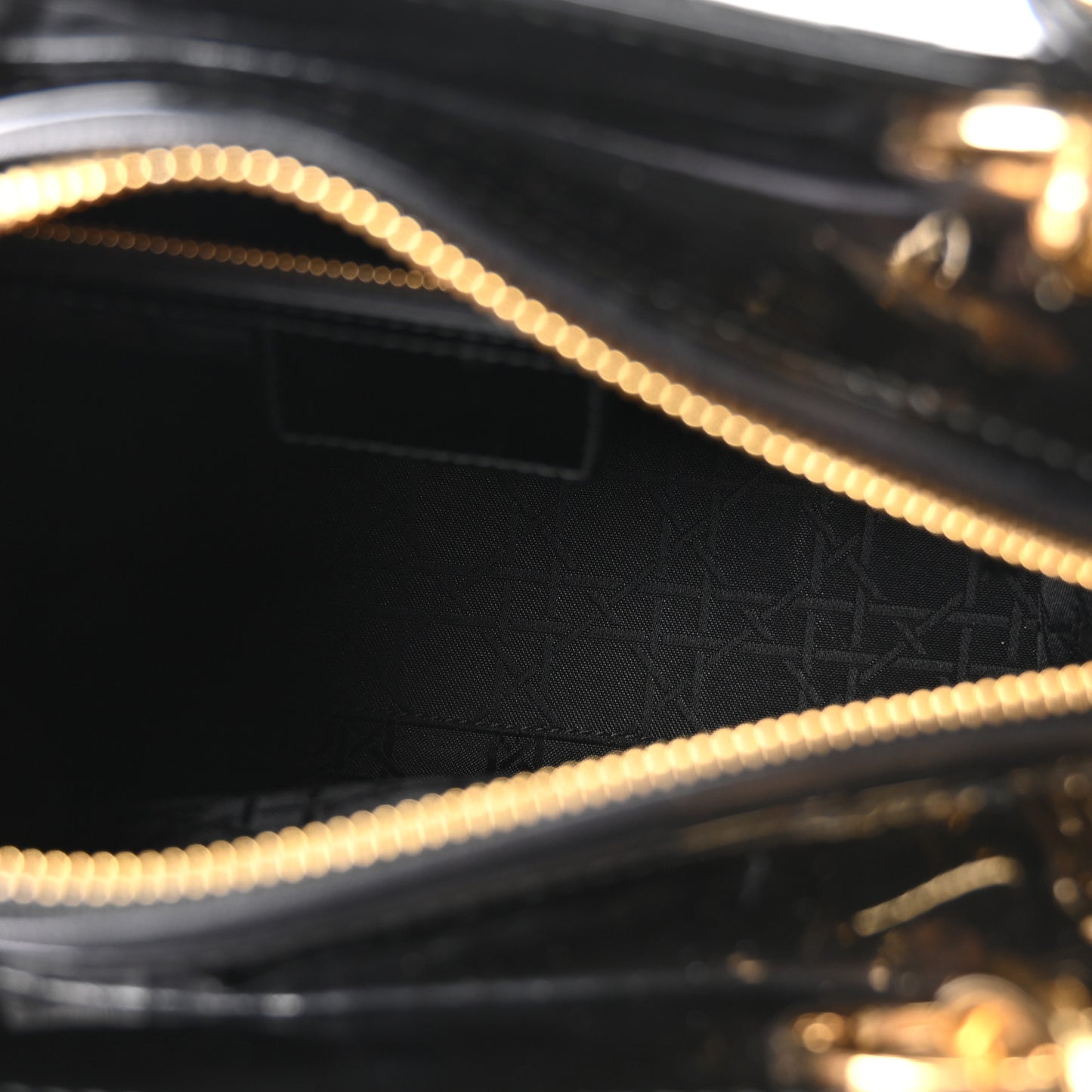 Patent Cannage Medium Lady Dior Black