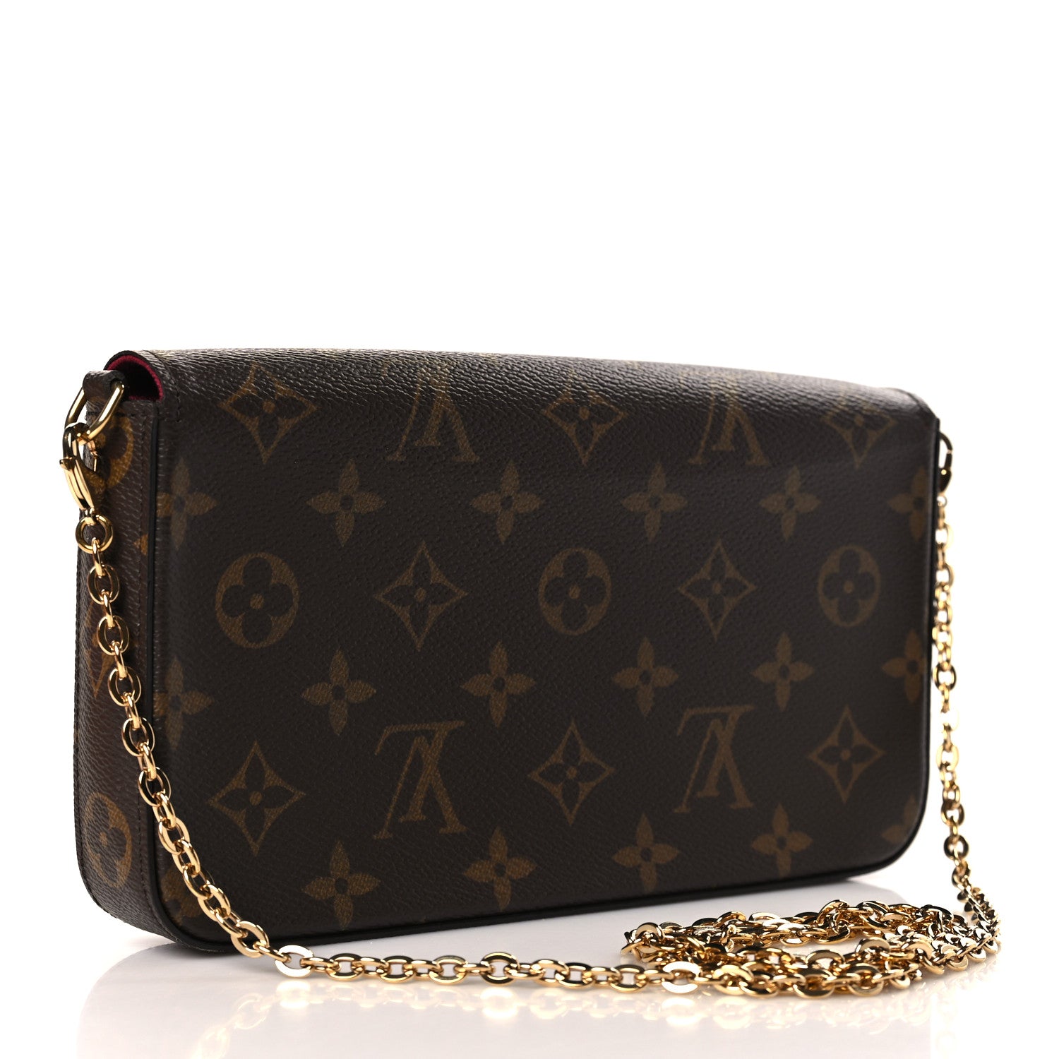 Louis Vuitton Monogram Pochette Felicie Chain Wallet Fuchsia 4 of 10