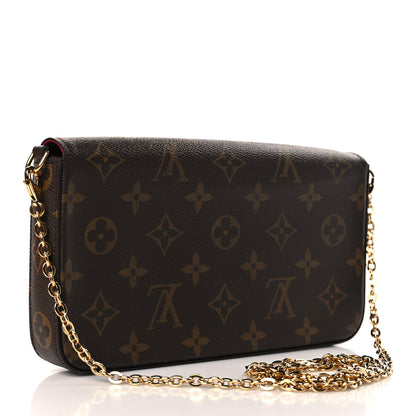 Louis Vuitton Monogram Pochette Felicie Chain Wallet Fuchsia 4 of 10