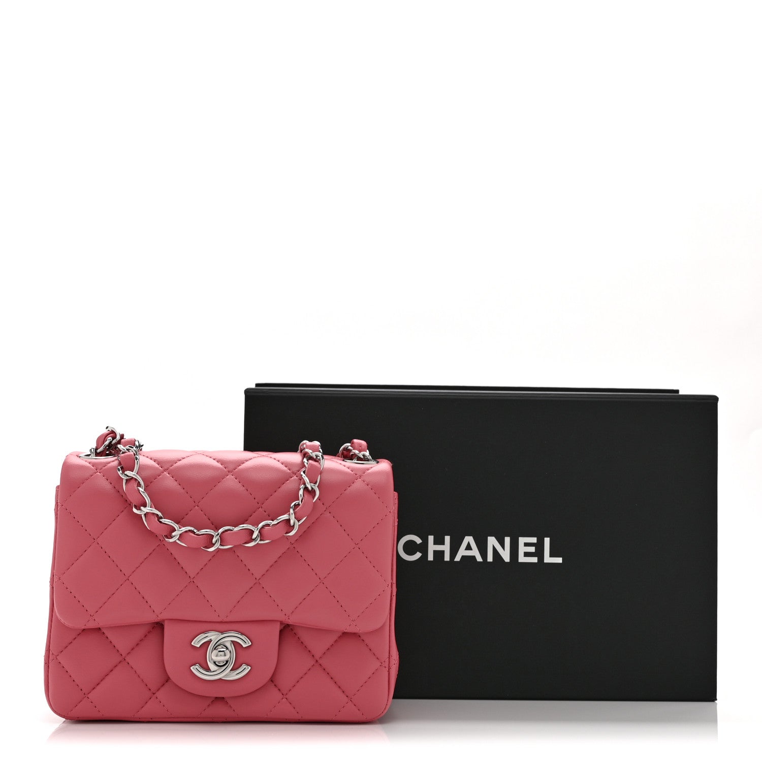 Chanel Lambskin Quilted Mini Square Flap Pink 11 of 11